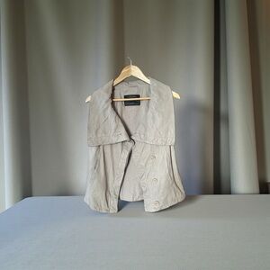 All Saints Kadian Gilet Leather Women’s Vest Taupe Size US 8 EU 12